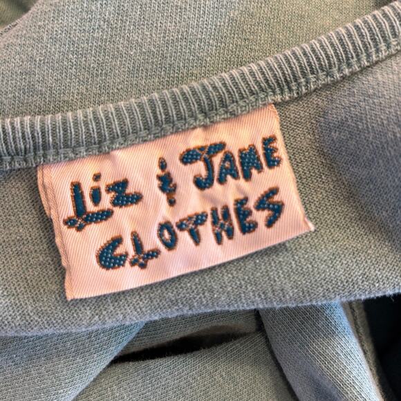 Liz & Jane Clothes Green Sleeveless Cotton Casual Maxi Dress Size Medium Large - Picture 6 of 6